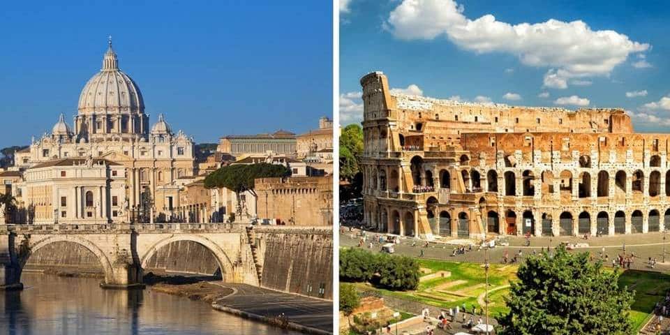 the Colosseum and Vatican