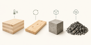 Environmental science research on sustainable construction materials: timber, formwork, concrete and slag